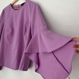 ELOQUII Bell Sleeve Blouse 14 EUC Lavender / Light Purple